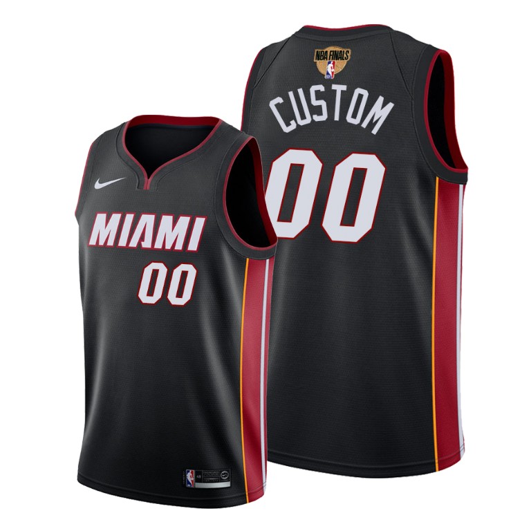 Men's Black Miami Heat Active Player Custom 2020 Finals Bound Icon Edition Stitched Jersey